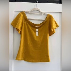 Off the shoulder golden yellow top